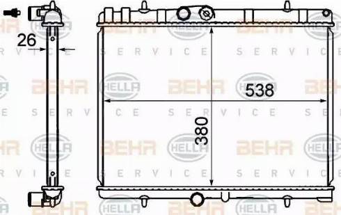 BEHR HELLA Service 8MK 376 900-314 - Радіатор, охолодження двигуна avtolavka.club