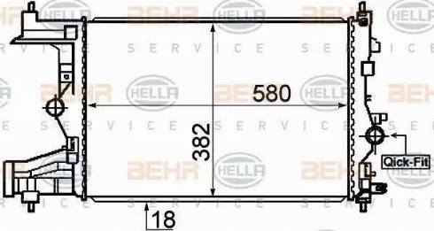 BEHR HELLA Service 8MK 376 910-341 - Радіатор, охолодження двигуна avtolavka.club