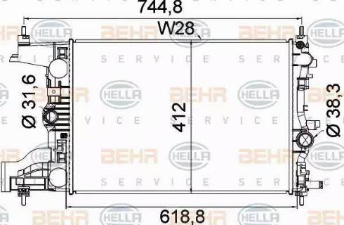 BEHR HELLA Service 8MK 376 910-241 - Радіатор, охолодження двигуна avtolavka.club