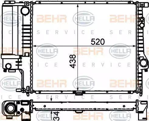 BEHR HELLA Service 8MK 376 888-134 - Радіатор, охолодження двигуна avtolavka.club