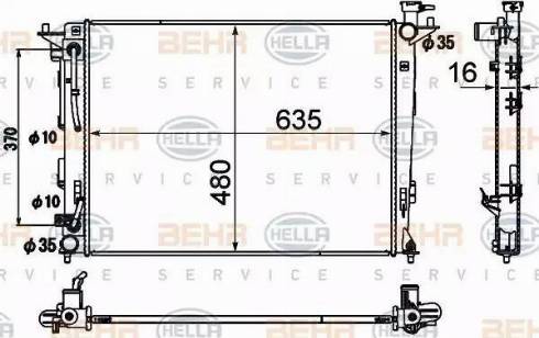 BEHR HELLA Service 8MK 376 790-431 - Радіатор, охолодження двигуна avtolavka.club