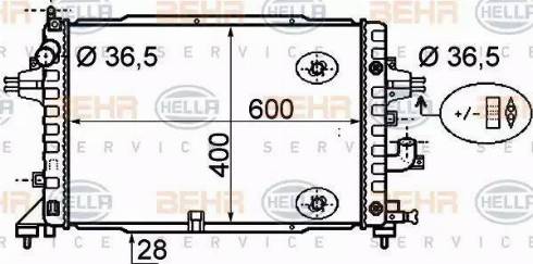 BEHR HELLA Service 8MK 376 790-044 - Радіатор, охолодження двигуна avtolavka.club