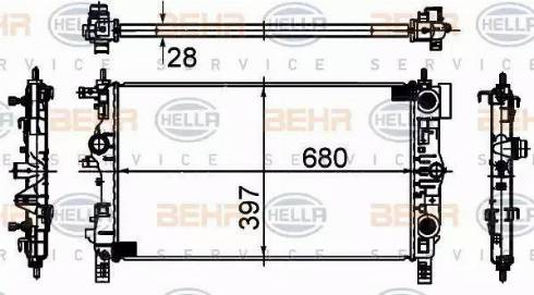 BEHR HELLA Service 8MK 376 749-861 - Радіатор, охолодження двигуна avtolavka.club