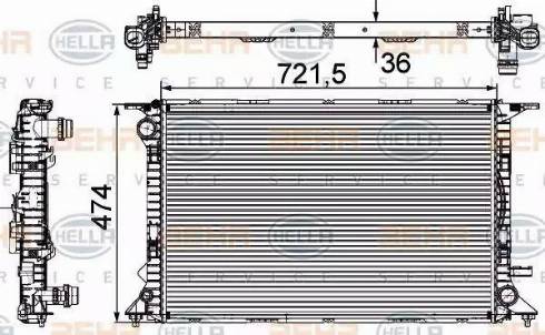 BEHR HELLA Service 8MK 376 745-644 - Радіатор, охолодження двигуна avtolavka.club