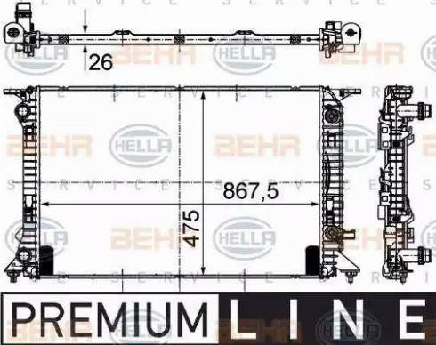 BEHR HELLA Service 8MK 376 745-631 - Радіатор, охолодження двигуна avtolavka.club