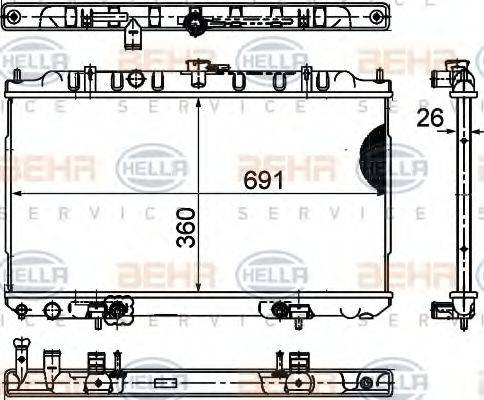 BEHR HELLA Service 8MK 376 748-181 - Радіатор, охолодження двигуна avtolavka.club