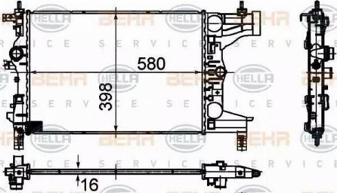 BEHR HELLA Service 8MK 376 748-731 - Радіатор, охолодження двигуна avtolavka.club