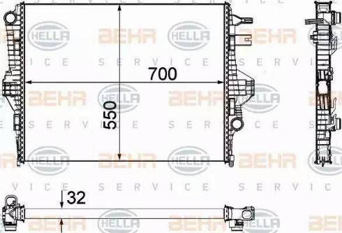 BEHR HELLA Service 8MK 376 756-341 - Радіатор, охолодження двигуна avtolavka.club