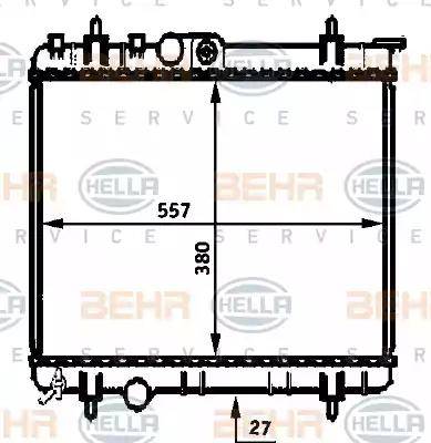 BEHR HELLA Service 8MK 376 750-241 - Радіатор, охолодження двигуна avtolavka.club