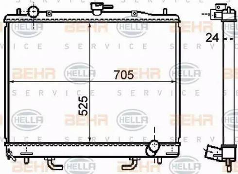 BEHR HELLA Service 8MK 376 753-661 - Радіатор, охолодження двигуна avtolavka.club