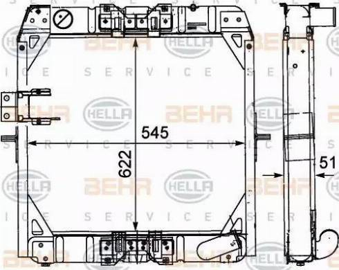 BEHR HELLA Service 8MK 376 709-101 - Радіатор, охолодження двигуна avtolavka.club