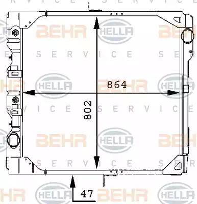 BEHR HELLA Service 8MK 376 709-331 - Радіатор, охолодження двигуна avtolavka.club