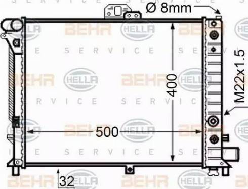 BEHR HELLA Service 8MK 376 705-611 - Радіатор, охолодження двигуна avtolavka.club