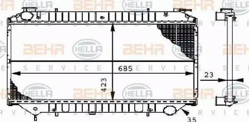 BEHR HELLA Service 8MK 376 706-421 - Радіатор, охолодження двигуна avtolavka.club