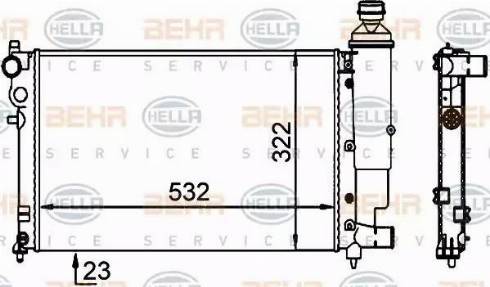 BEHR HELLA Service 8MK 376 701-694 - Радіатор, охолодження двигуна avtolavka.club