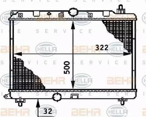 BEHR HELLA Service 8MK 376 708-591 - Радіатор, охолодження двигуна avtolavka.club