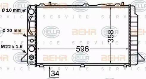 BEHR HELLA Service 8MK 376 714-464 - Радіатор, охолодження двигуна avtolavka.club