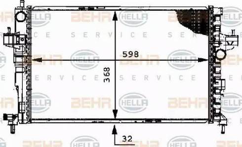 BEHR HELLA Service 8MK 376 714-384 - Радіатор, охолодження двигуна avtolavka.club