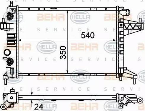 BEHR HELLA Service 8MK 376 714-374 - Радіатор, охолодження двигуна avtolavka.club