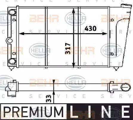 BEHR HELLA Service 8MK 376 715-151 - Радіатор, охолодження двигуна avtolavka.club