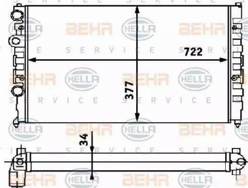 BEHR HELLA Service 8MK 376 715-174 - Радіатор, охолодження двигуна avtolavka.club