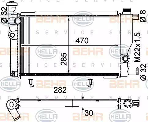 BEHR HELLA Service 8MK 376 715-384 - Радіатор, охолодження двигуна avtolavka.club