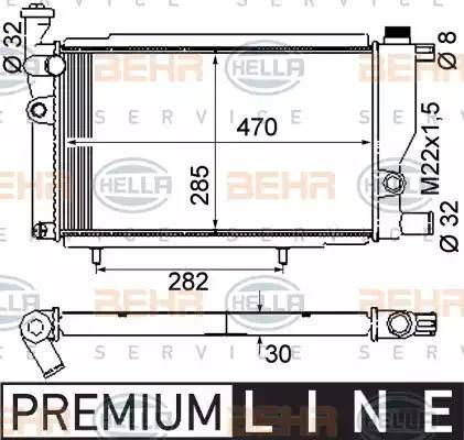 BEHR HELLA Service 8MK 376 715-381 - Радіатор, охолодження двигуна avtolavka.club