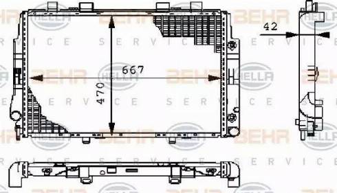 BEHR HELLA Service 8MK 376 711-174 - Радіатор, охолодження двигуна avtolavka.club