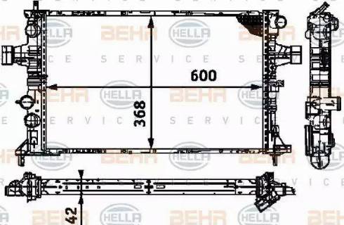 BEHR HELLA Service 8MK 376 713-004 - Радіатор, охолодження двигуна avtolavka.club