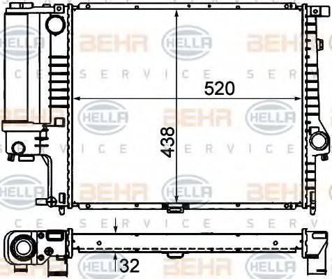 BEHR HELLA Service 8MK 376 713-084 - Радіатор, охолодження двигуна avtolavka.club