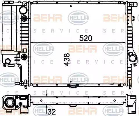 BEHR HELLA Service 8MK 376 713-104 - Радіатор, охолодження двигуна avtolavka.club