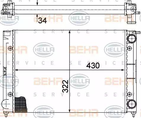 BEHR HELLA Service 8MK 376 713-334 - Радіатор, охолодження двигуна avtolavka.club