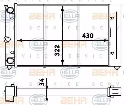 BEHR HELLA Service 8MK 376 713-321 - Радіатор, охолодження двигуна avtolavka.club