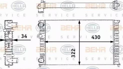 BEHR HELLA Service 8MK 376 713-744 - Радіатор, охолодження двигуна avtolavka.club