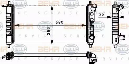 BEHR HELLA Service 8MK 376 712-704 - Радіатор, охолодження двигуна avtolavka.club