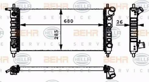 BEHR HELLA Service 8MK 376 712-711 - Радіатор, охолодження двигуна avtolavka.club