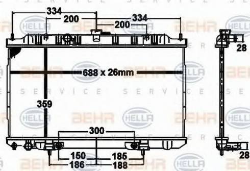 BEHR HELLA Service 8MK 376 789-781 - Радіатор, охолодження двигуна avtolavka.club