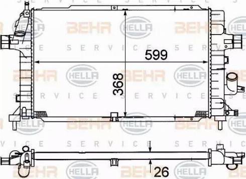 BEHR HELLA Service 8MK 376 781-041 - Радіатор, охолодження двигуна avtolavka.club