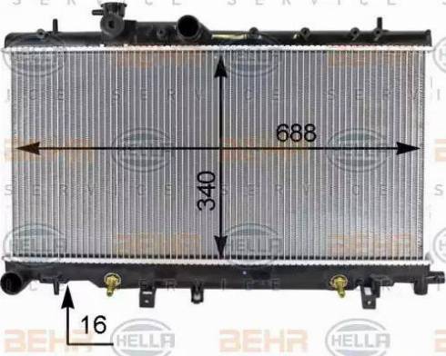 BEHR HELLA Service 8MK 376 787-661 - Радіатор, охолодження двигуна avtolavka.club