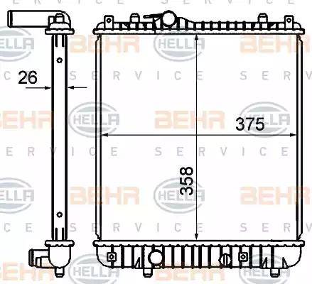 BEHR HELLA Service 8MK 376 735-081 - Радіатор, охолодження двигуна avtolavka.club