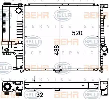 BEHR HELLA Service 8MK 376 735-351 - Радіатор, охолодження двигуна avtolavka.club