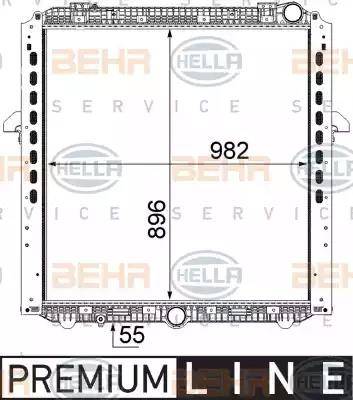 BEHR HELLA Service 8MK 376 737-081 - Радіатор, охолодження двигуна avtolavka.club