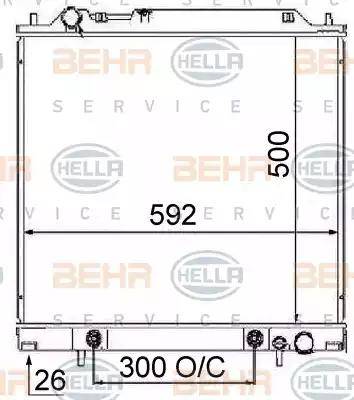 BEHR HELLA Service 8MK 376 724-761 - Радіатор, охолодження двигуна avtolavka.club