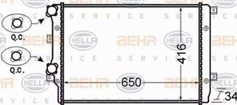 BEHR HELLA Service 8MK 376 726-704 - Радіатор, охолодження двигуна avtolavka.club