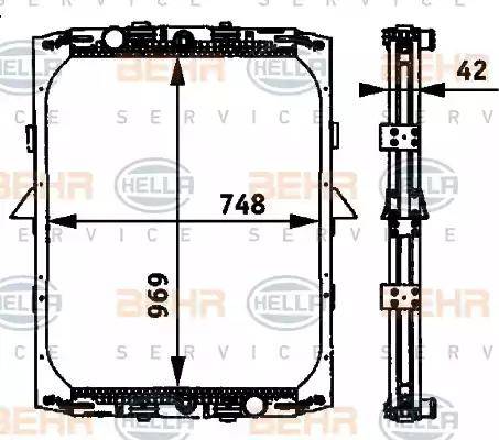 BEHR HELLA Service 8MK 376 721-521 - Радіатор, охолодження двигуна avtolavka.club