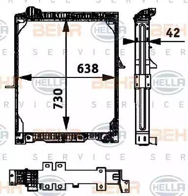 BEHR HELLA Service 8MK 376 721-161 - Радіатор, охолодження двигуна avtolavka.club