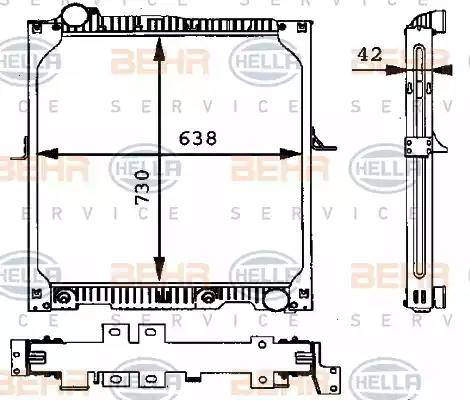 BEHR HELLA Service 8MK 376 721-321 - Радіатор, охолодження двигуна avtolavka.club