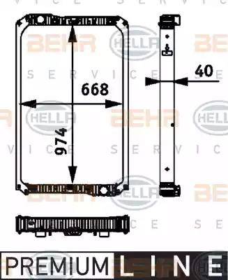 BEHR HELLA Service 8MK 376 722-021 - Радіатор, охолодження двигуна avtolavka.club