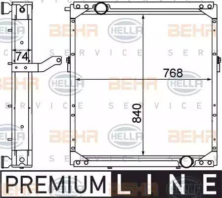 BEHR HELLA Service 8MK 376 774-501 - Радіатор, охолодження двигуна avtolavka.club