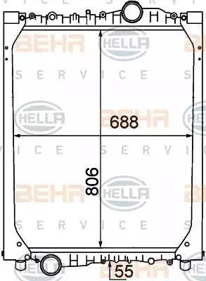 BEHR HELLA Service 8MK 376 774-521 - Радіатор, охолодження двигуна avtolavka.club